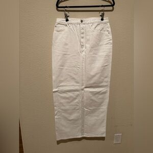 Lioness White Denim Maxi Skirt (slit in back) - Large